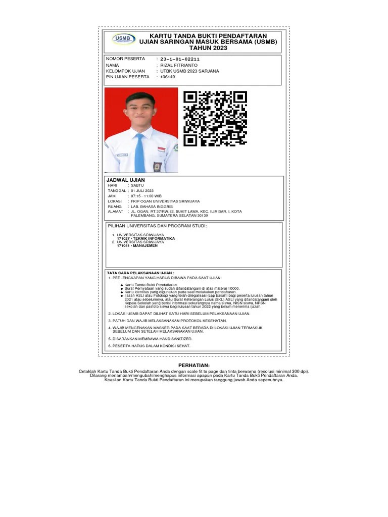 Tanda Bukti Pendaftaran 23 1 01 02211 | PDF