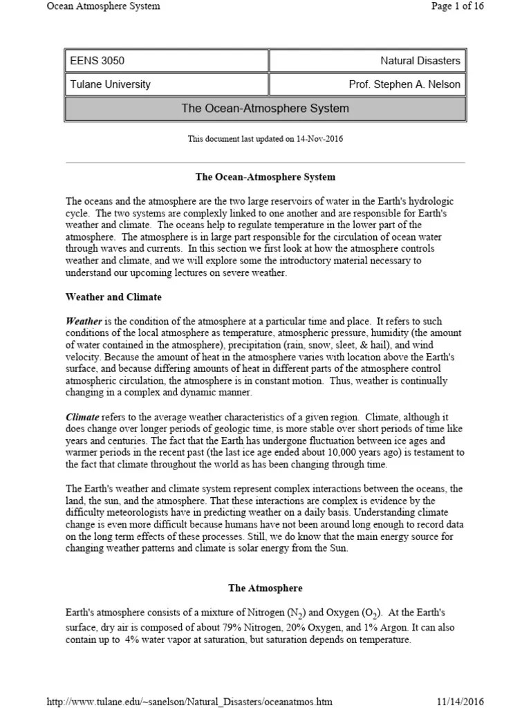 19 The Ocean-Atmosphere System | PDF | Atmospheric Circulation | Atmosphere Of Earth
