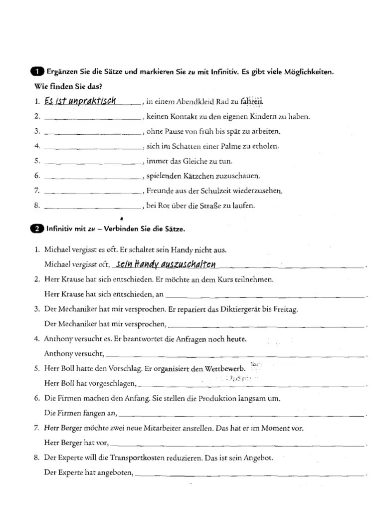 Infinitiv Mit Zu | PDF