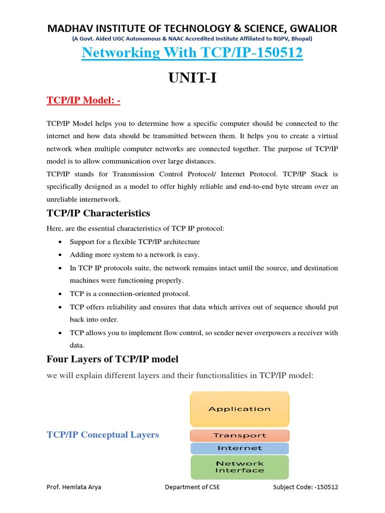 Networking With TCP-IP Notes | Download Free PDF | Osi Model | Internet ...