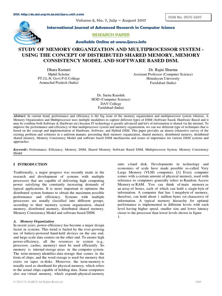 Week 2 - Study Of Memory Organization And Multiprocessor System ...
