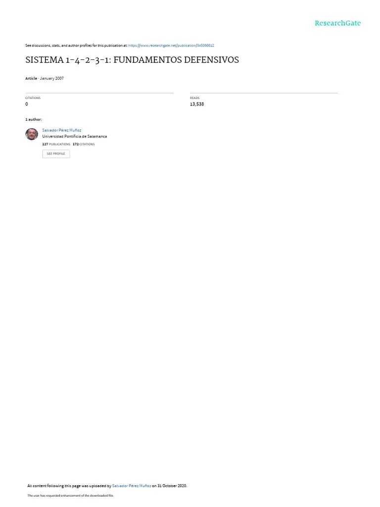 Ftbol Cuadernos Tcnicos N 34 - SISTEMA 1-4-2-3-1 FUNDAMENTOS DEFENSIVOS | PDF | Defensor ...