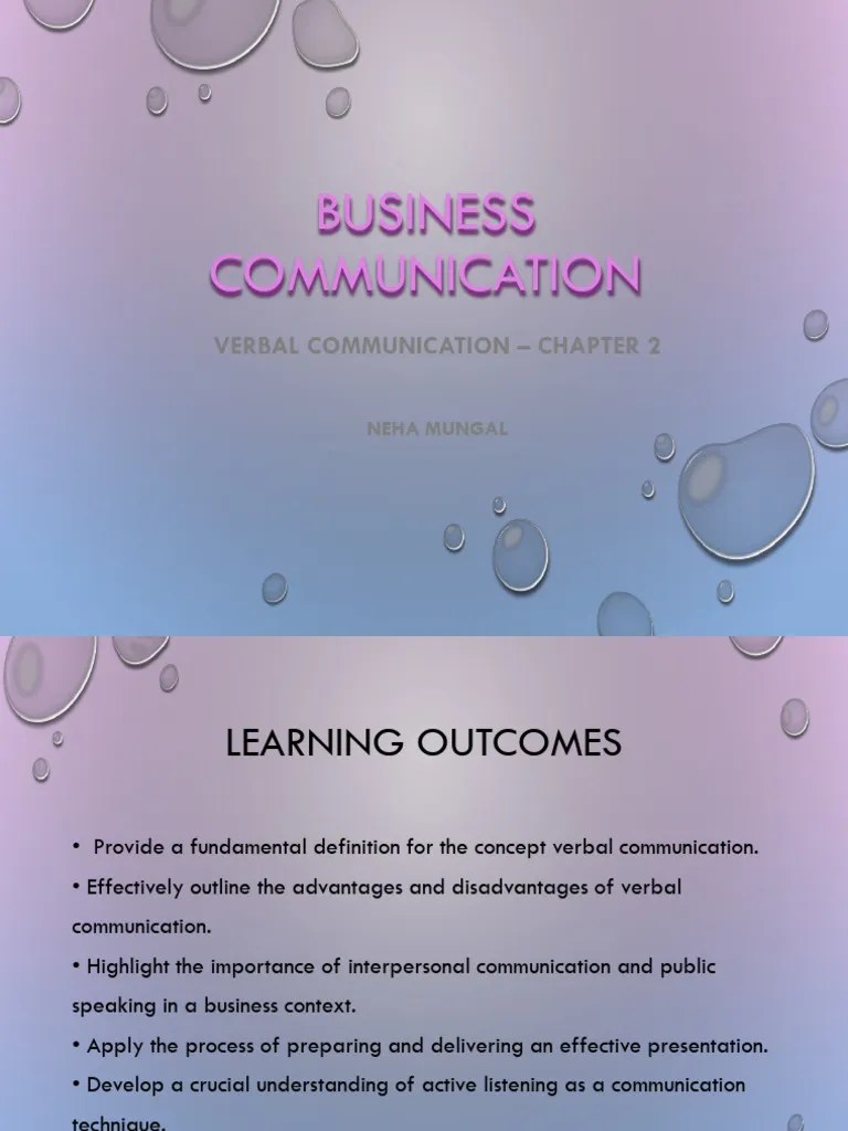 Business Communication - Chapter 2 | PDF | Communication | Body Language