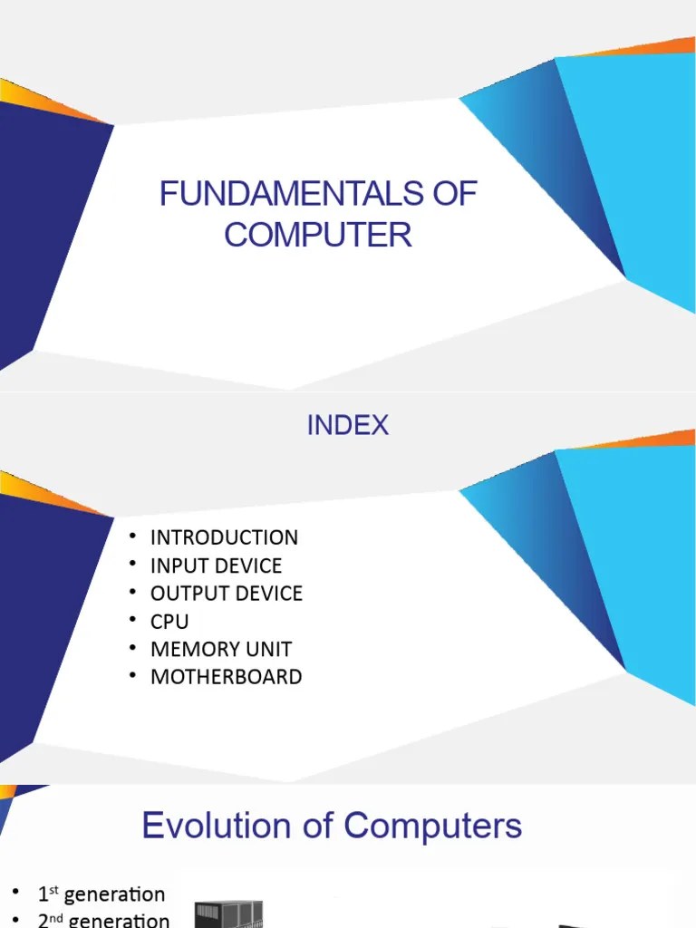 Computer Fundamentals | PDF | Random Access Memory | Central Processing ...