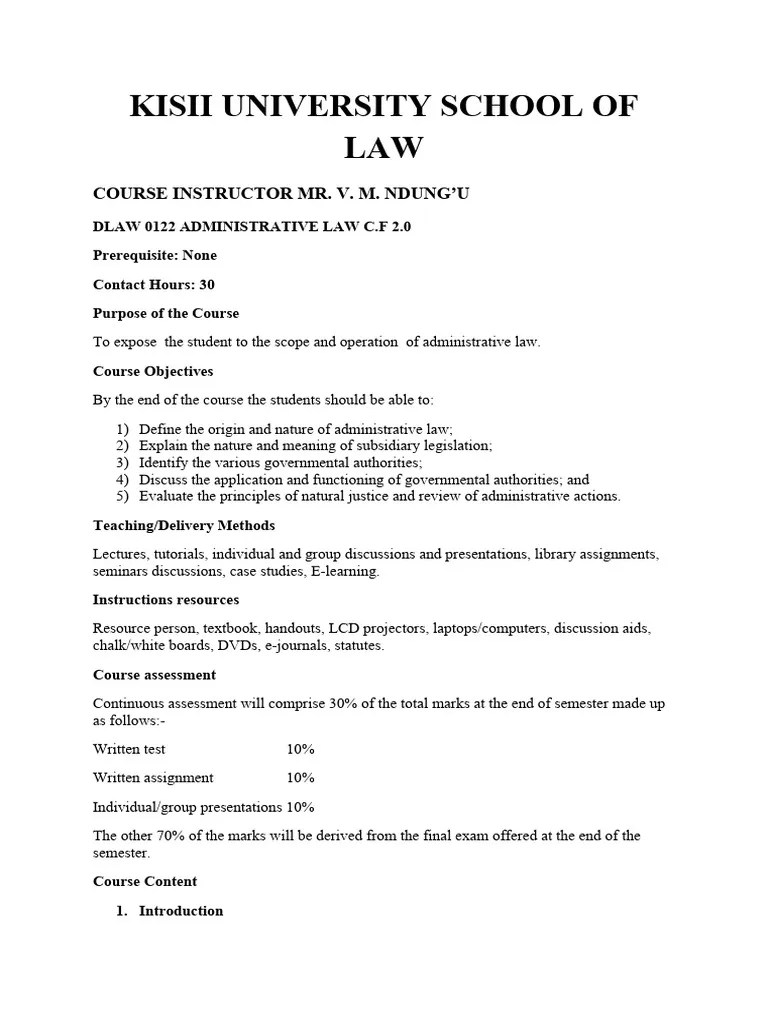 Administrative Law Course Outline | PDF | Administrative Law | Judicial Review
