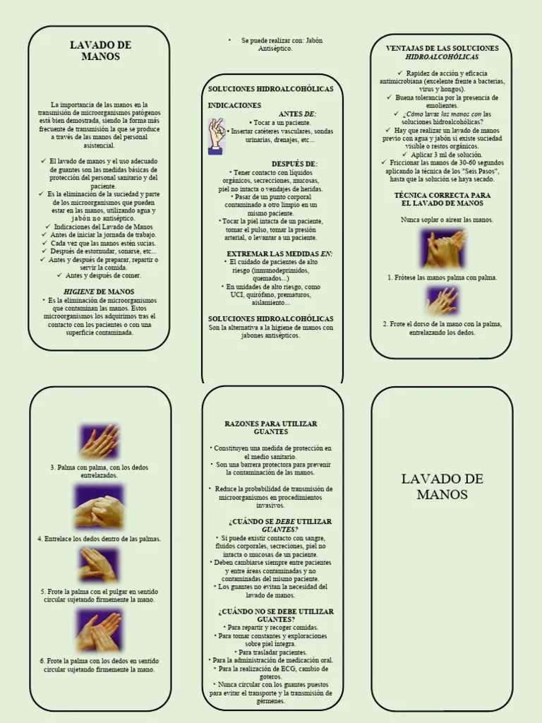 Triptico Del Lavado De Manos | PDF | Lavado De Manos | Ciencias De La Salud