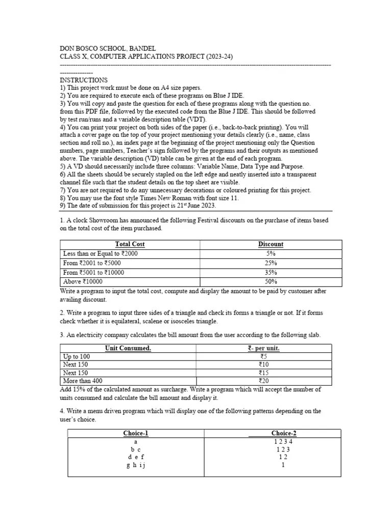 Class 10 Computer Project | PDF | Triangle | Software Engineering