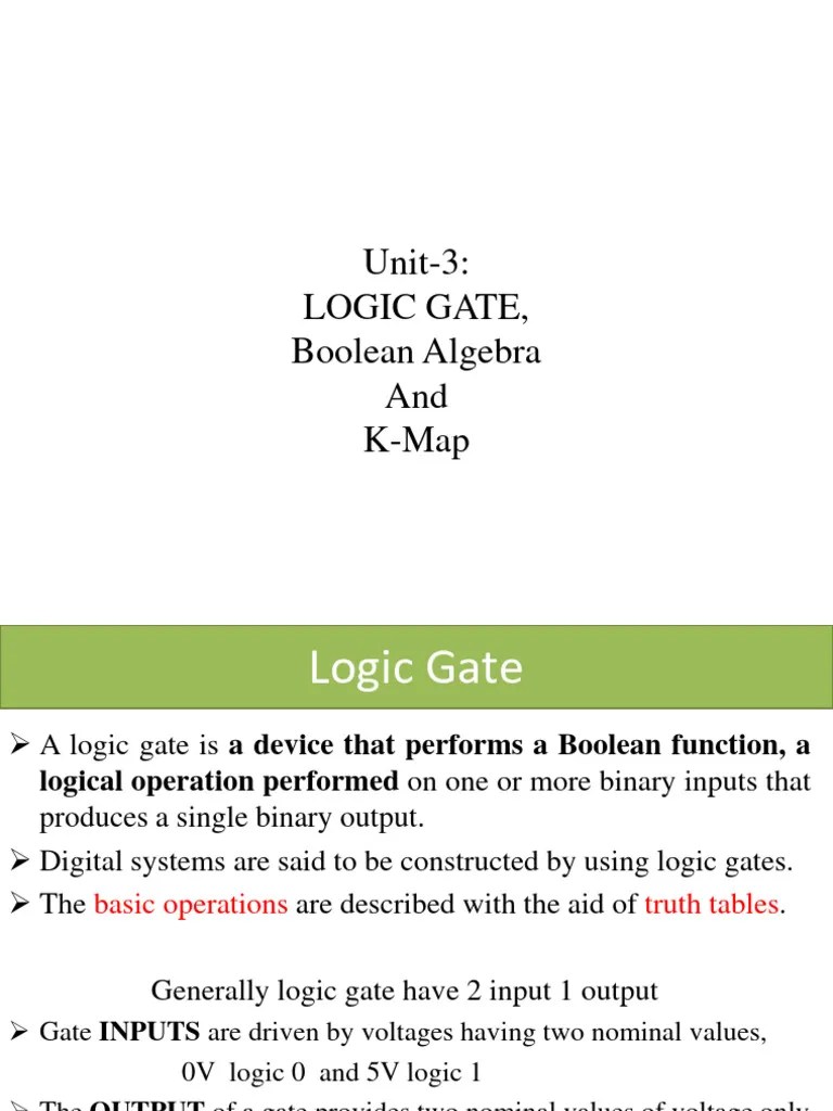 L - Logic Gate Boolean Algebra And Kmap | PDF | Logic Gate ...