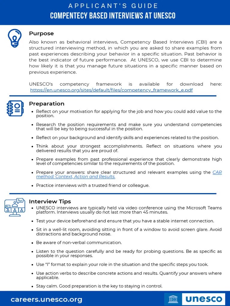 UN Competency - Based Interview | PDF | Career & Growth
