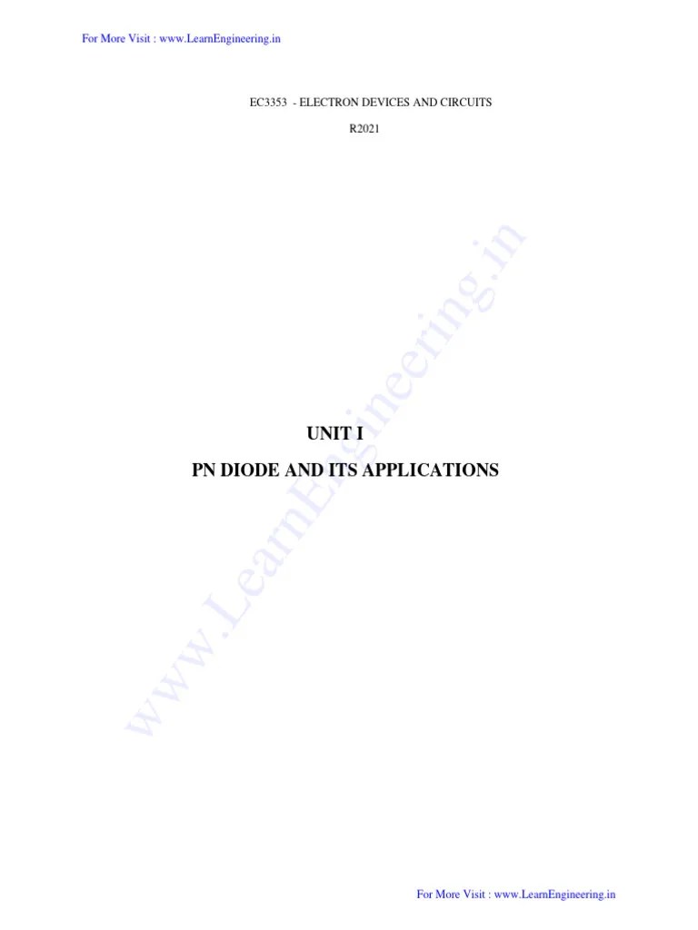 EC3353 Electron Devices And Circuits 01 - By LearnEngineering - In ...