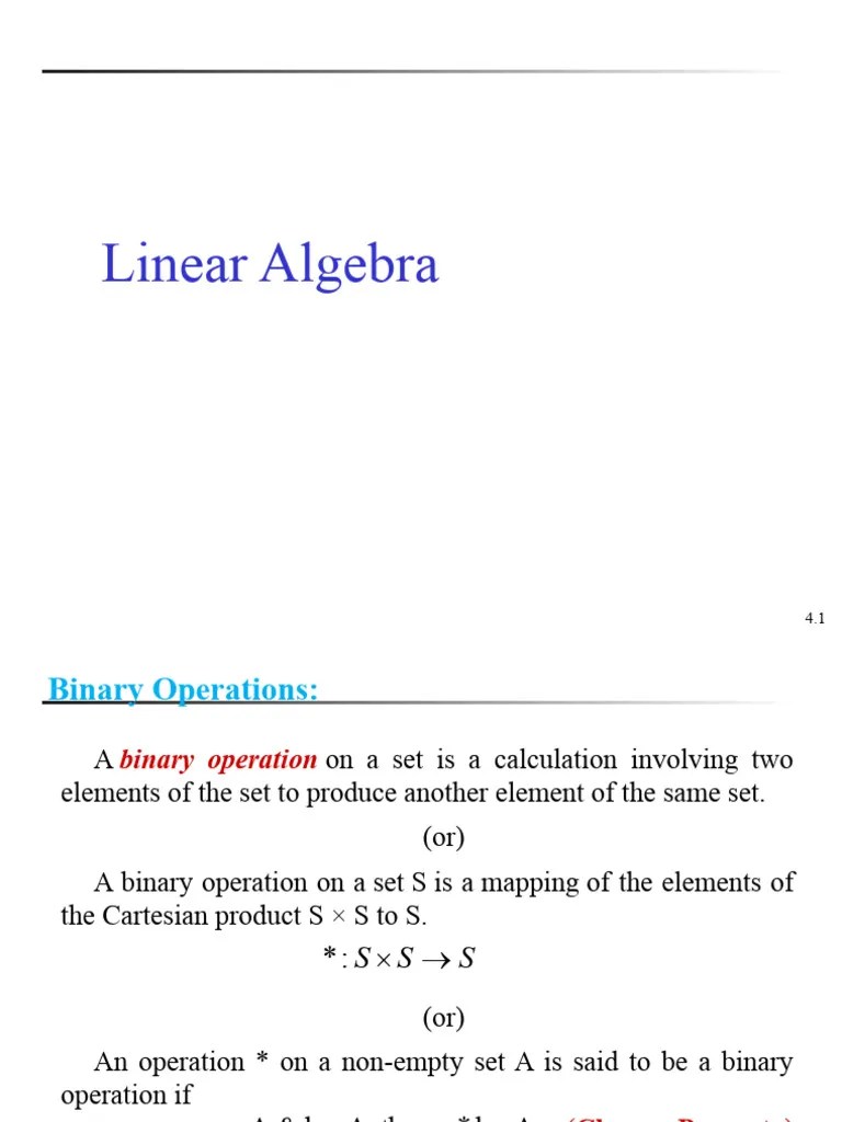 L1 - Linear Algebra - Vector Space Dr. PT | PDF | Vector Space | Group ...