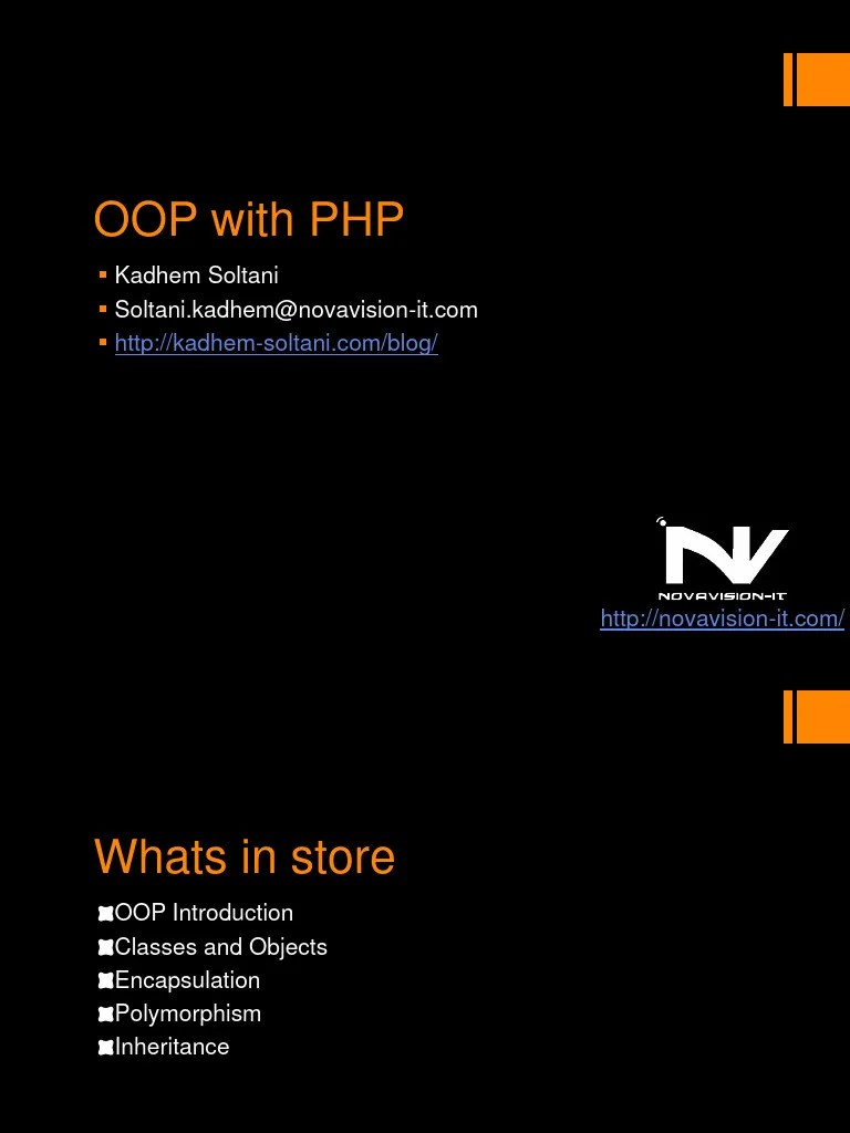 Object Oriented Programming OOP With PHP | PDF | Class (Computer ...