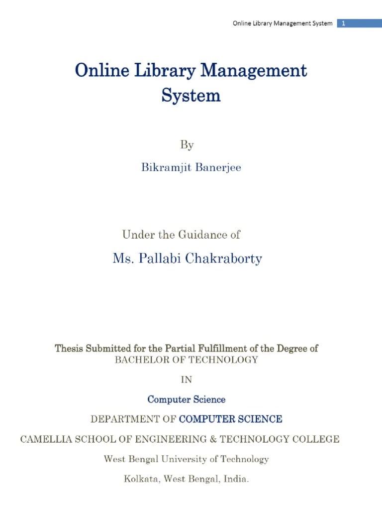 Online Library Management System Srs | PDF