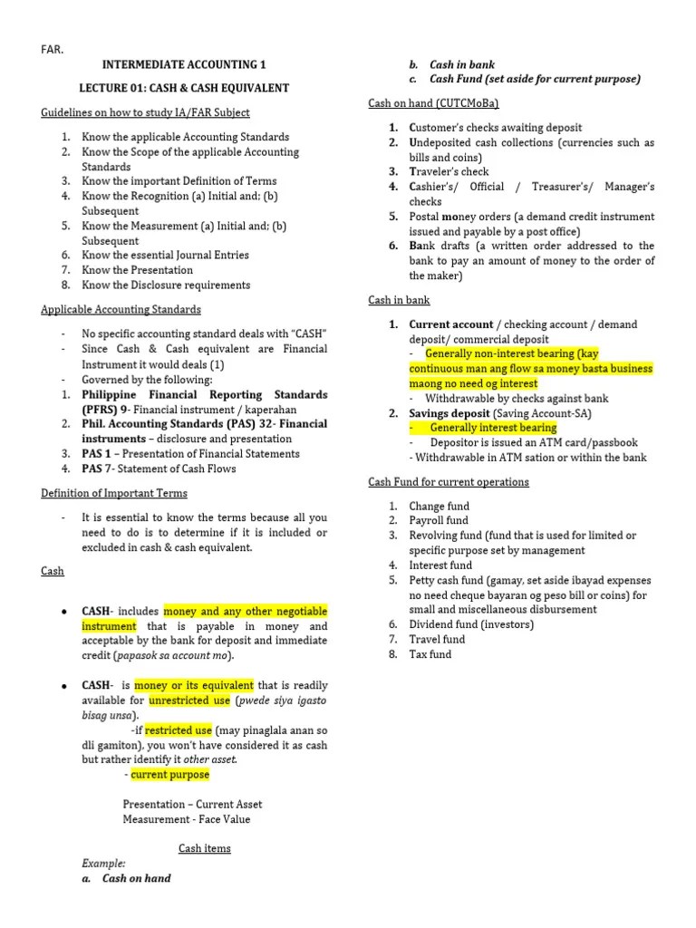 Intermediate Accounting 1.2 | PDF | Cheque | Banks