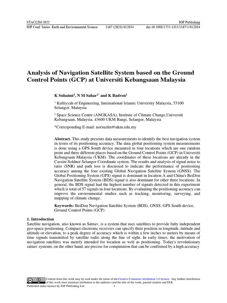 Analysis Of Navigation Satellite System Based On The Ground Control ...