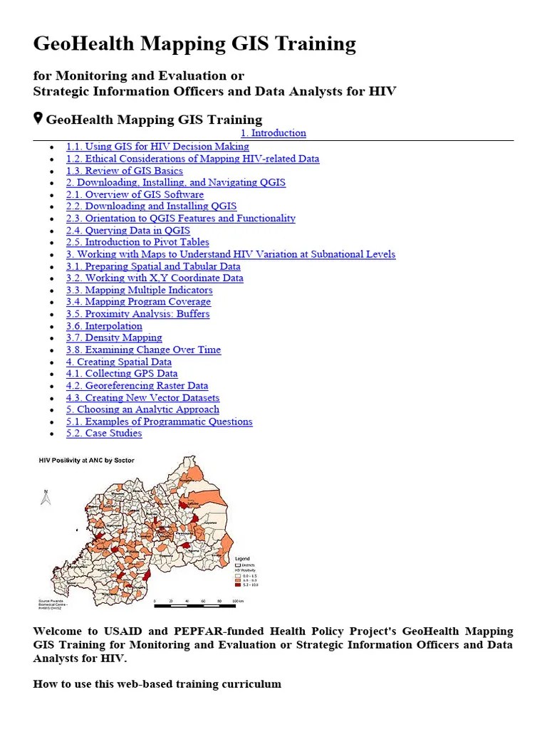 GeoHealth Mapping GIS Training | PDF | Geographic Information System ...