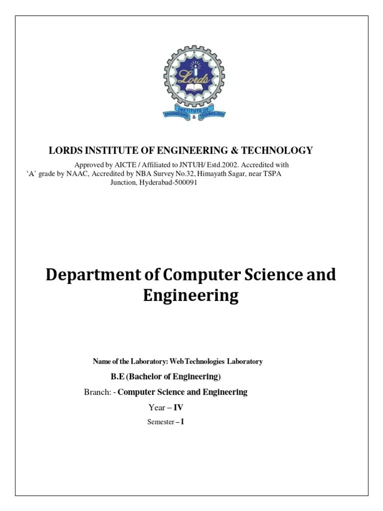 WT Lab | PDF | Dynamic Web Page | Web Development