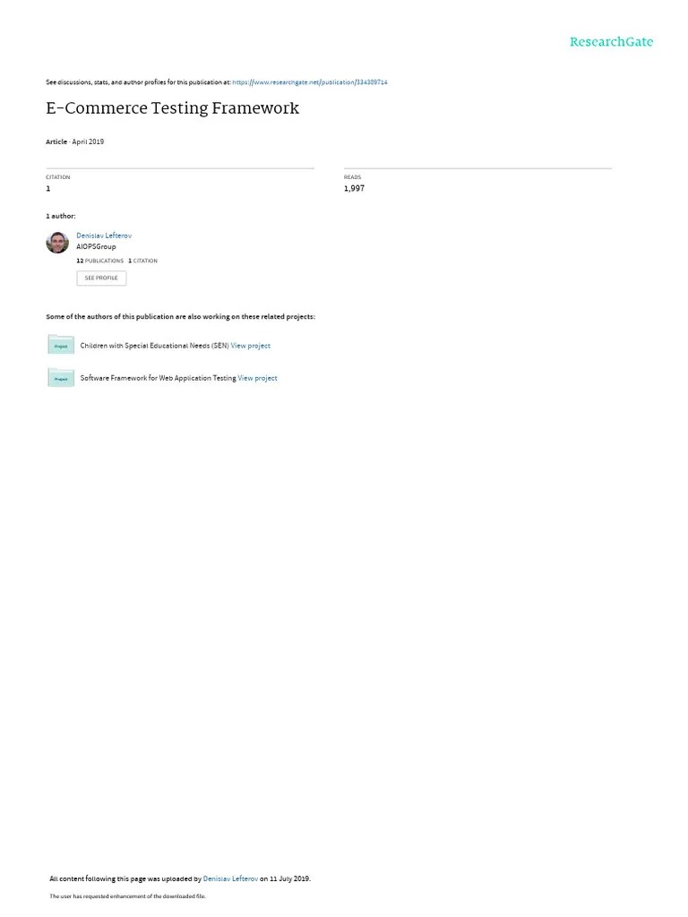 E Commercetestingframework | PDF | Software Testing | World Wide Web