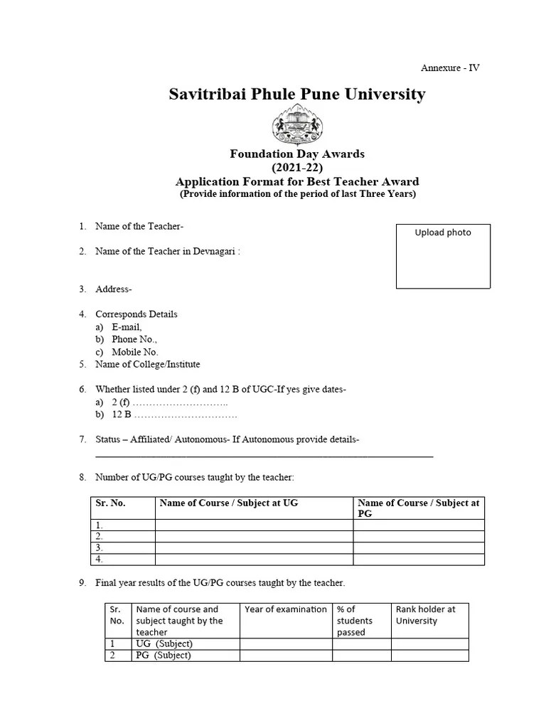 Best Teacher Award 2021 2022 | PDF