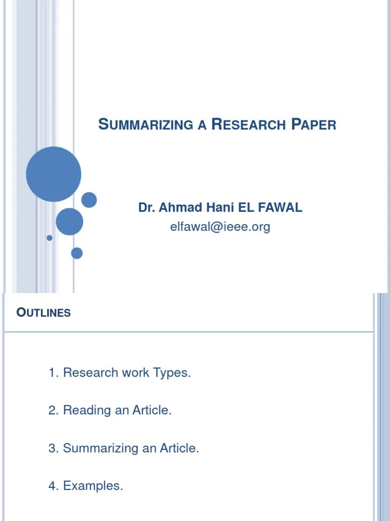 Lec-2 - Research (Summarizing A Research Paper) | Download Free PDF ...