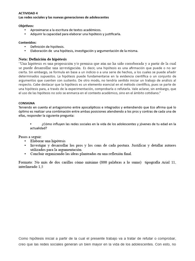 ACTIVIDAD 4 - Las Redes Sociales Y Su Influencia En Los Jovenes | PDF ...