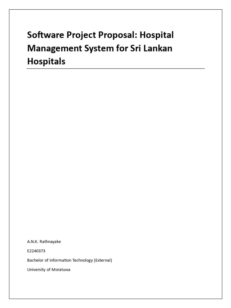 Software Project Proposal Kavindu | PDF | Electronic Health Record ...