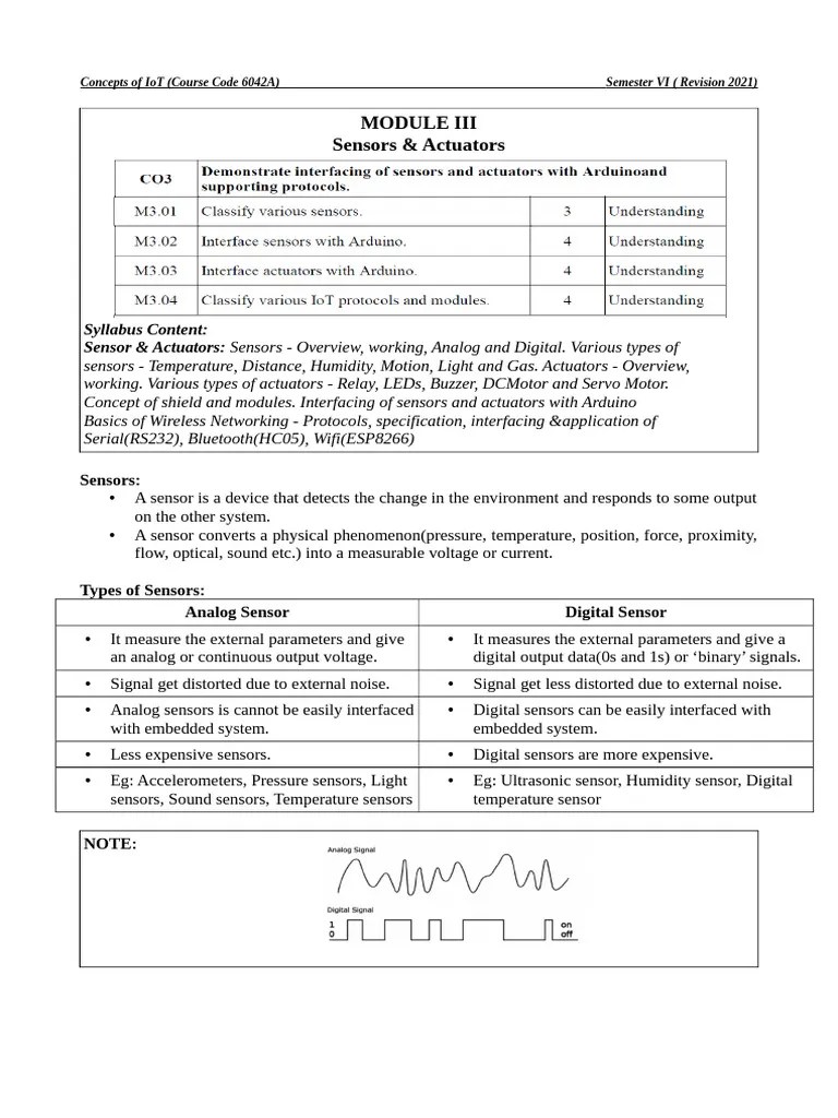 IOT - MOD - 3 - Notes | PDF | Sensor | Accelerometer