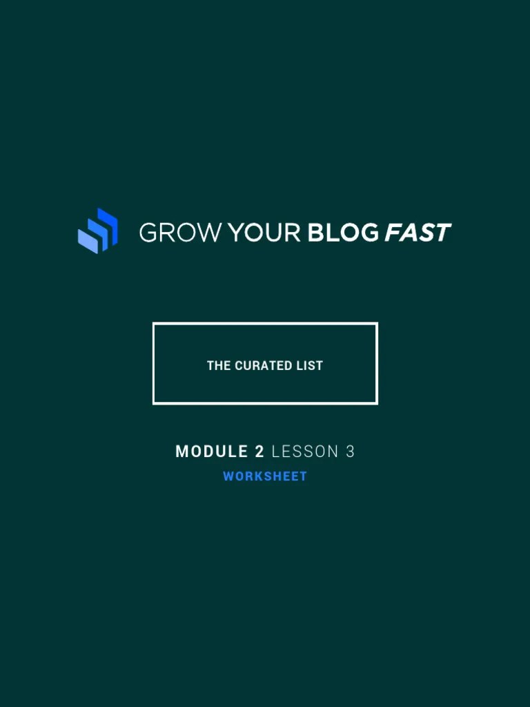 Module 2 - Lesson 3 - Worksheet | Download Free PDF | Word Press | Search Engine Optimization