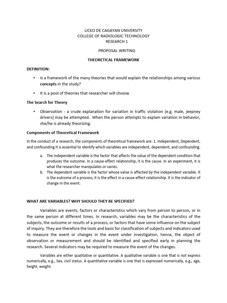Theoretical And Conceptual Framework | PDF | Theory | Quantitative Research