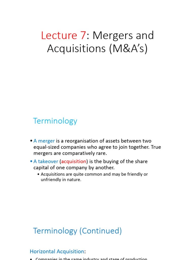 Mergers And Acquisitions | PDF | Mergers And Acquisitions | Stocks
