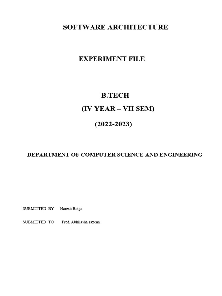 Software Architecture | PDF | Software Development Process | Agile ...