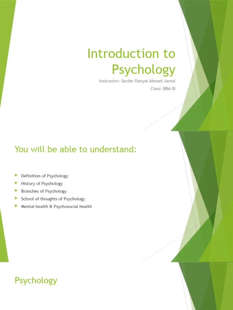 Introduction To Psychology | PDF | Psychology | Thought
