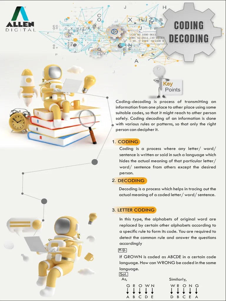 Coding Decoding Olympiads Key Points Fb75h5 | PDF | Code | Writing