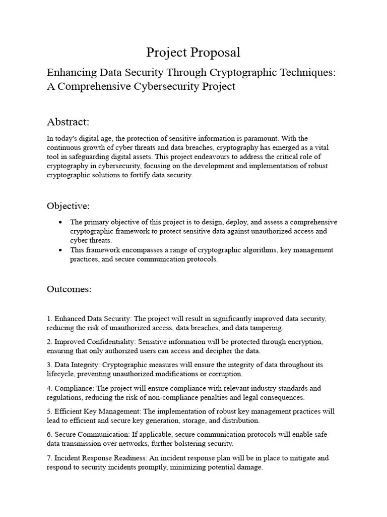Cyber Security Project Proposal | PDF | Information Security | Cryptography