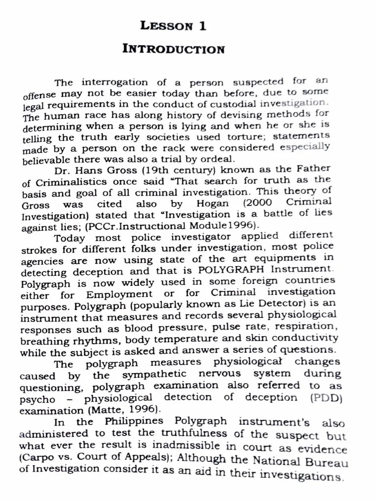 Polygraphy Lie Detection | PDF