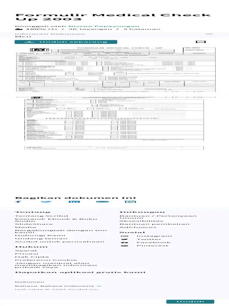 Formulir Medical Check Up 2003 Pdf Pdf