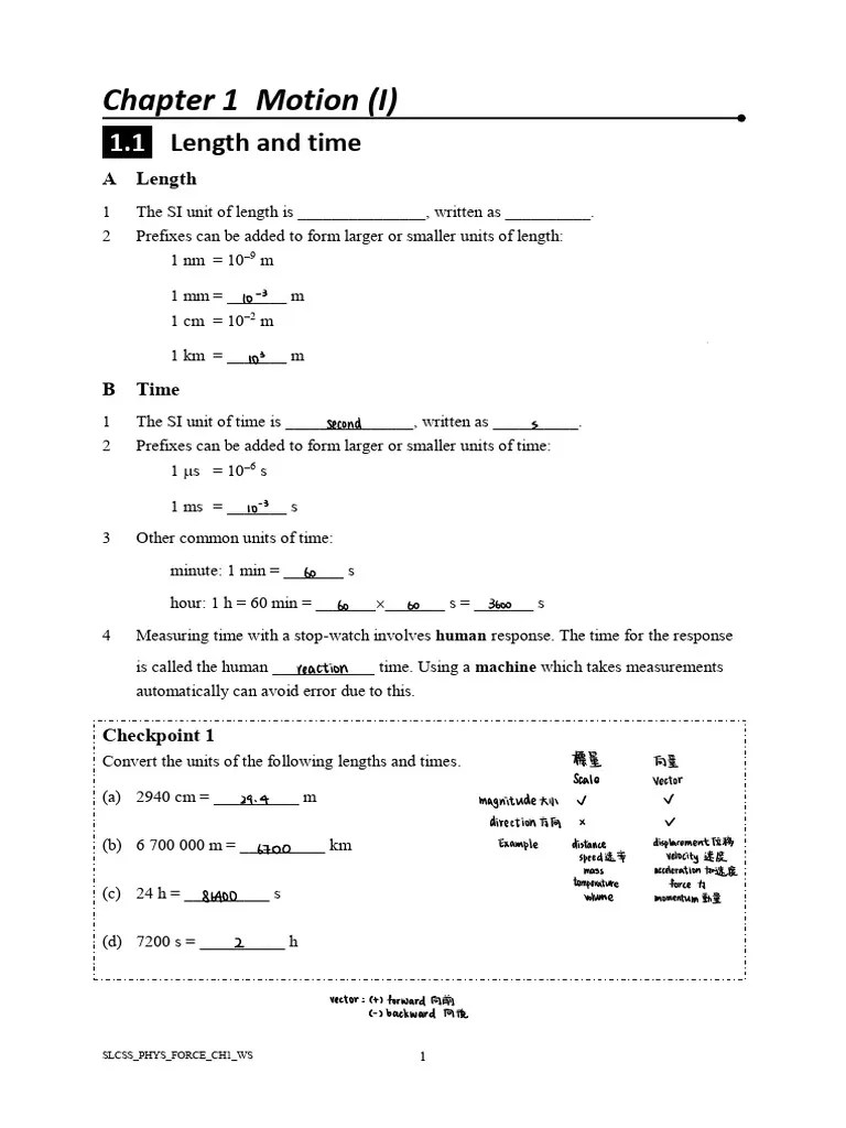 Force And Motion 1 | PDF | Distance | Euclidean Vector