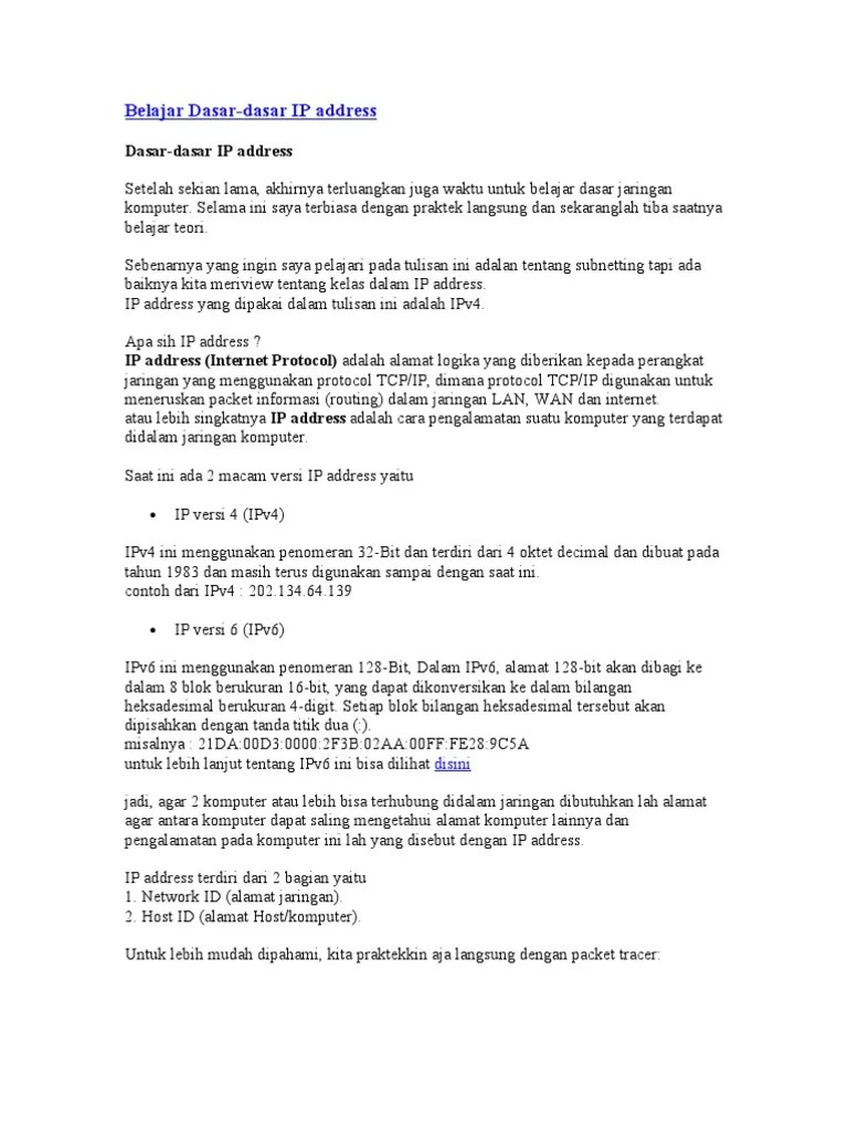 Belajar Dasar Ip | PDF
