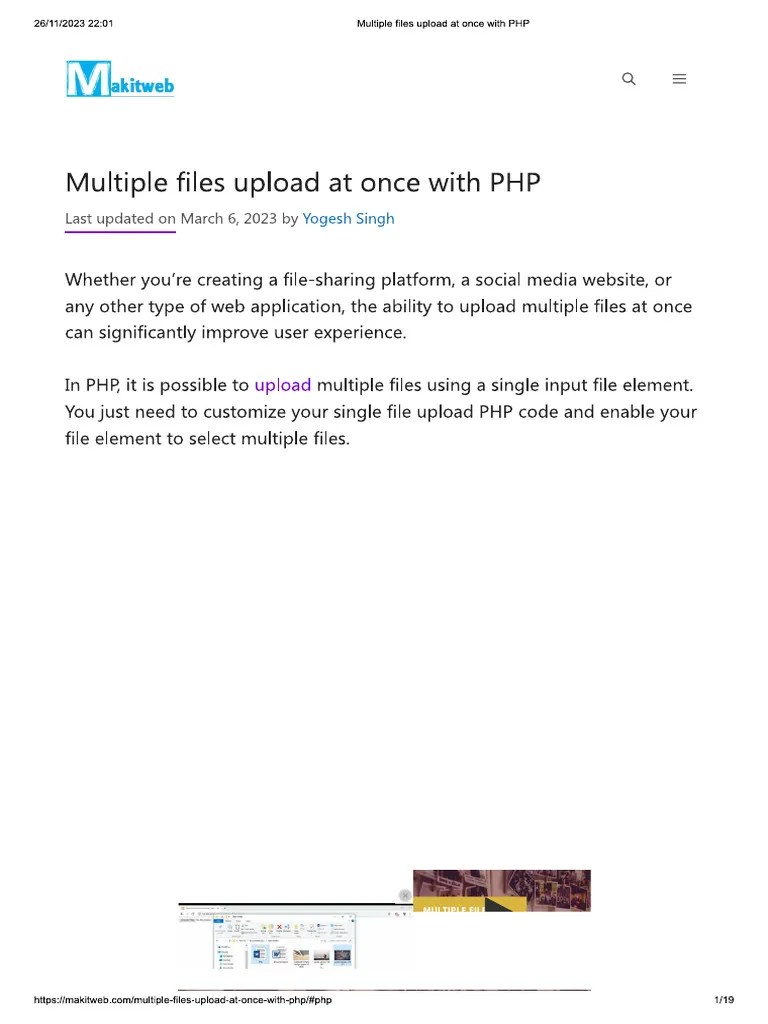 Multiple Files Upload At Once With PHP | PDF
