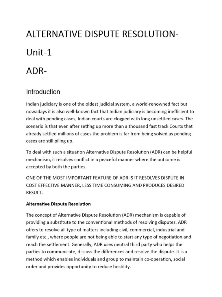 Alternative Dispute Resolution | Download Free PDF | Alternative Dispute Resolution | Mediation