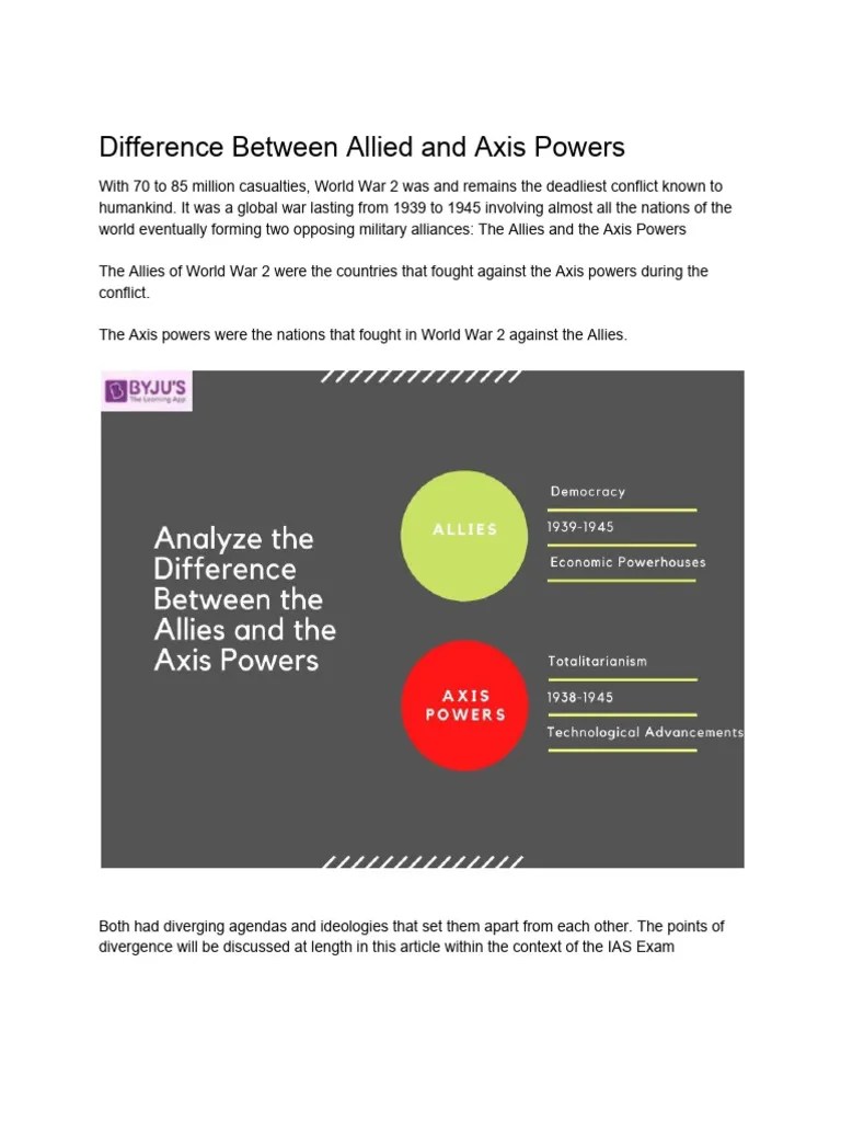 Difference-Between-Allied-and-Axis-Powers | PDF | Axis Powers | Allies ...