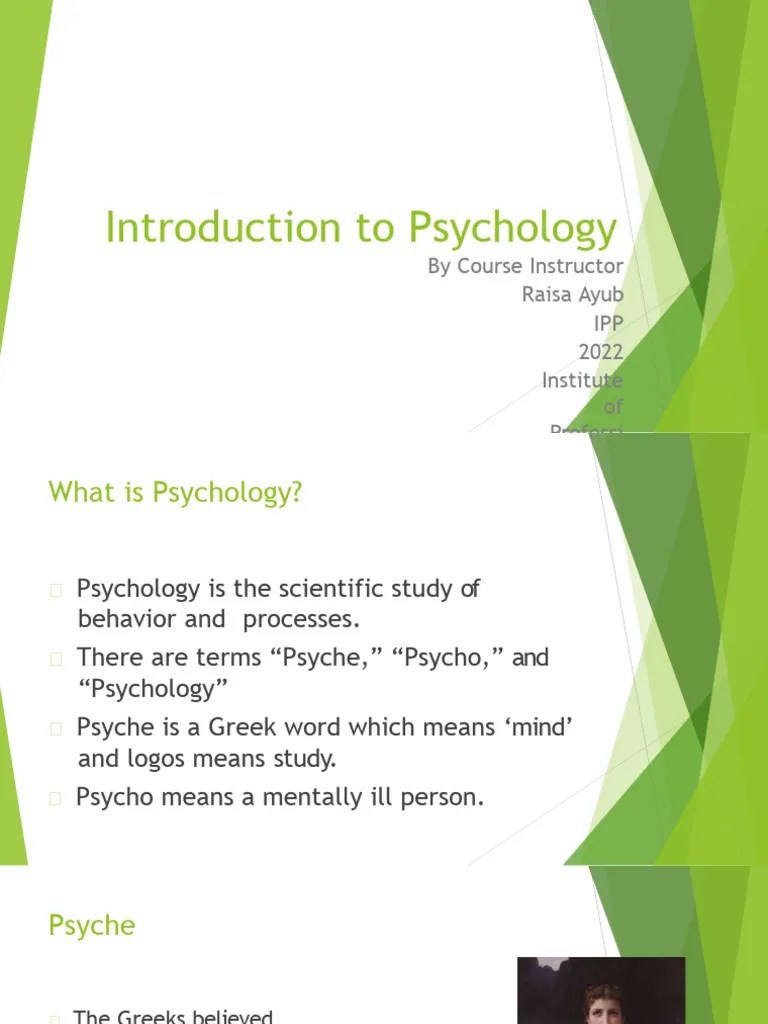 [Lecture - 1] Introduction To Psychology | PDF | Psychology | Cognitive ...