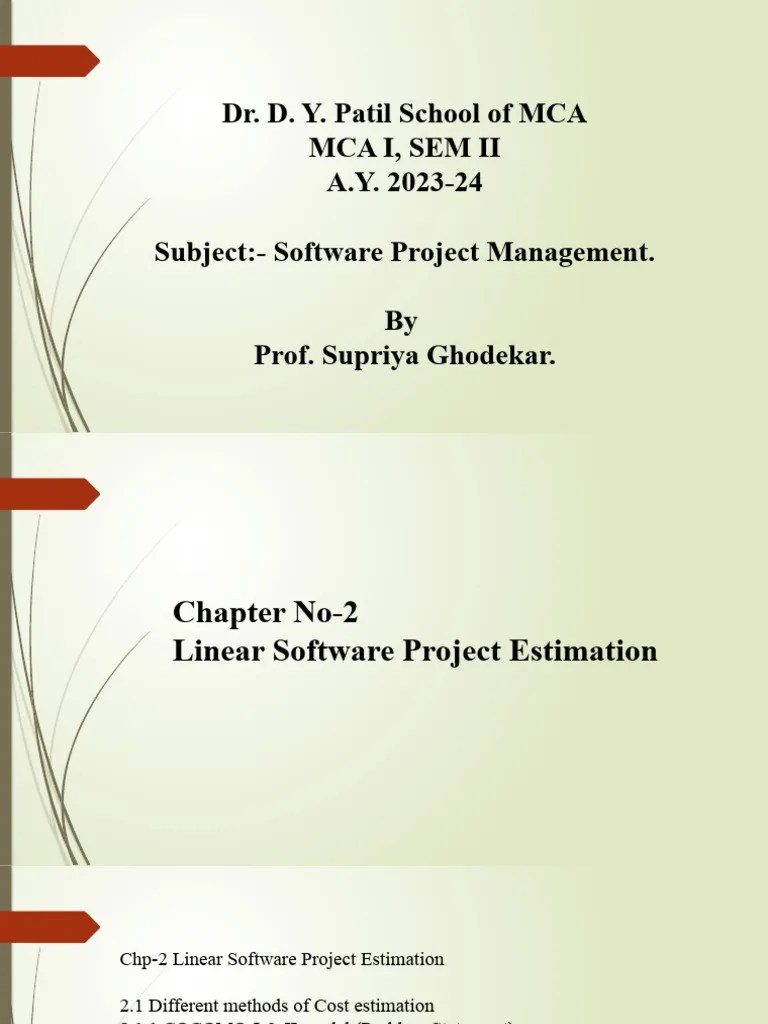 Chapter No - 2 Software Project Management | PDF | Reliability ...