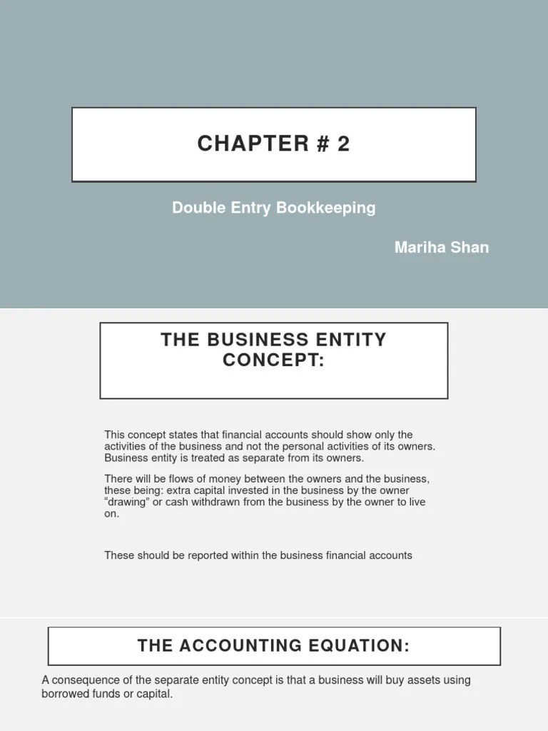 CHAPTER # 2 Double Entry Bookkeeping | PDF | Debits And Credits | Money