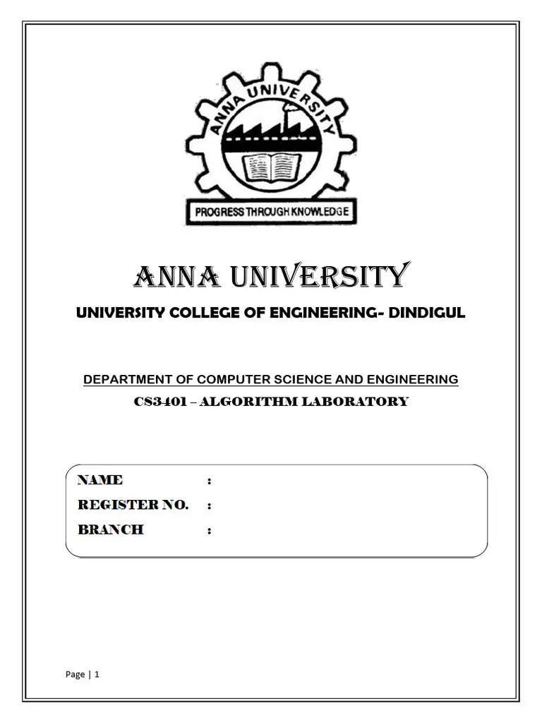 CS3401 - Algorithm | PDF | Vertex (Graph Theory) | Theoretical Computer ...