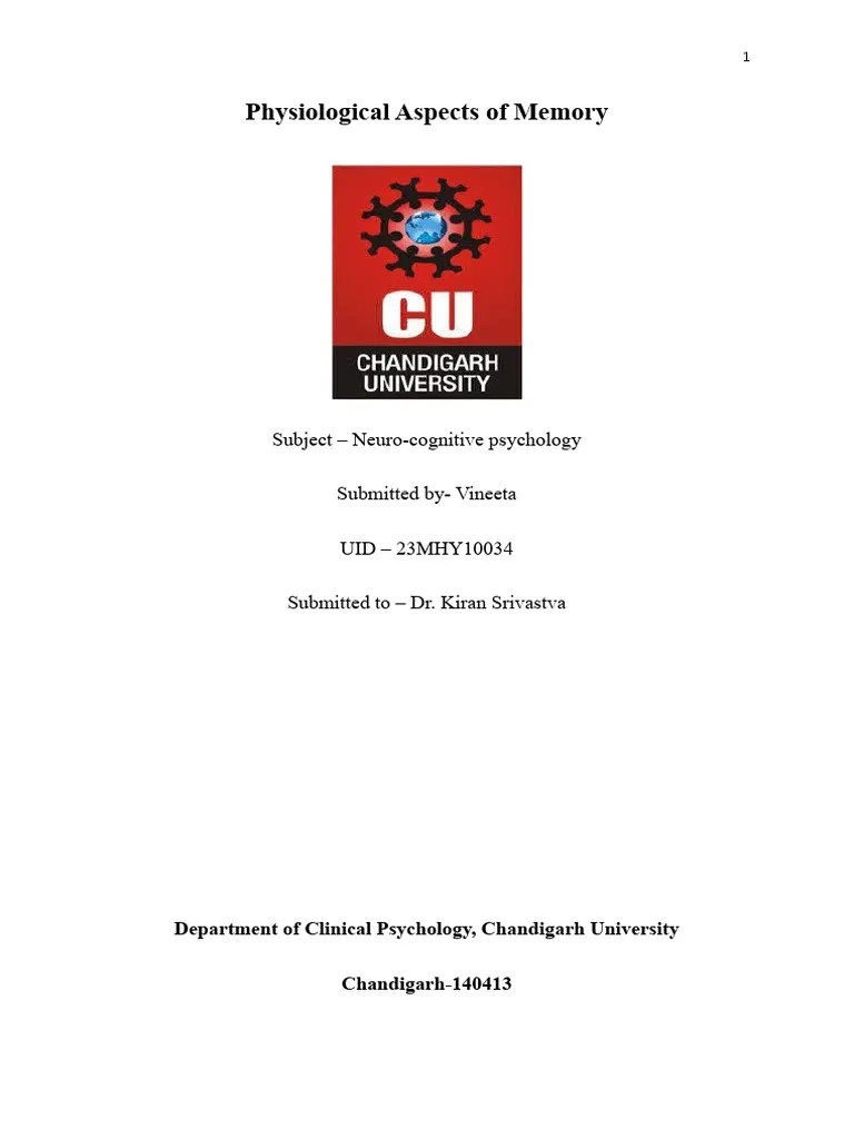 Physiological Aspects Of Memory | PDF | Memory | Long Term Memory