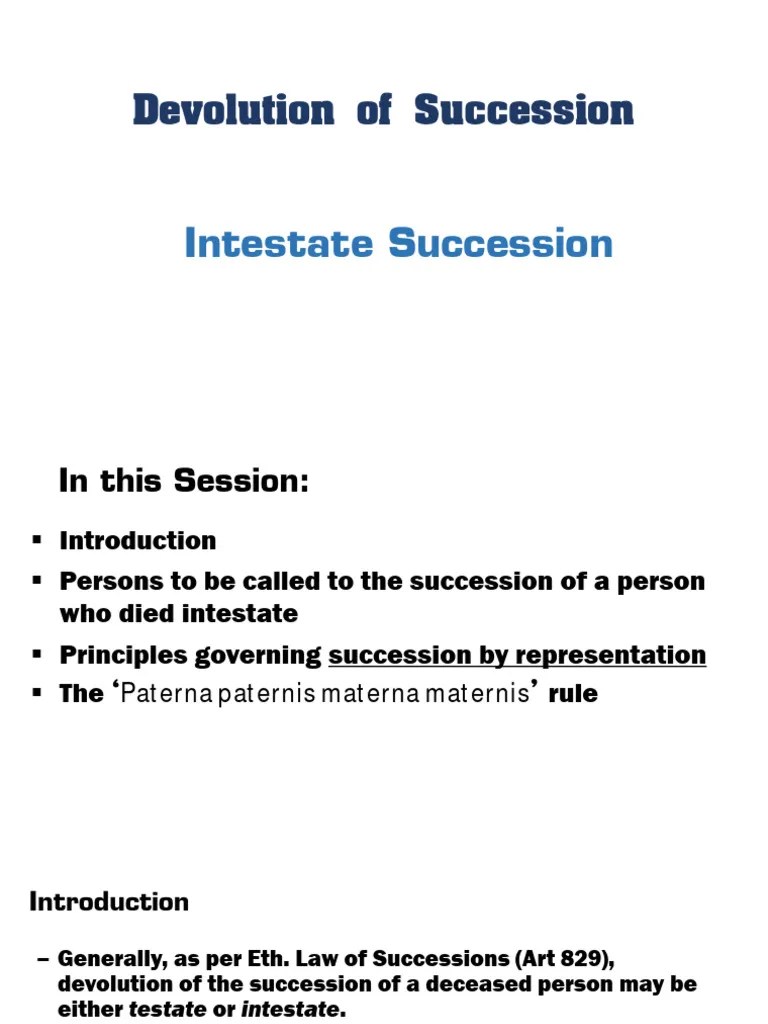 5. Intestate Succession | PDF | Intestacy | Inheritance
