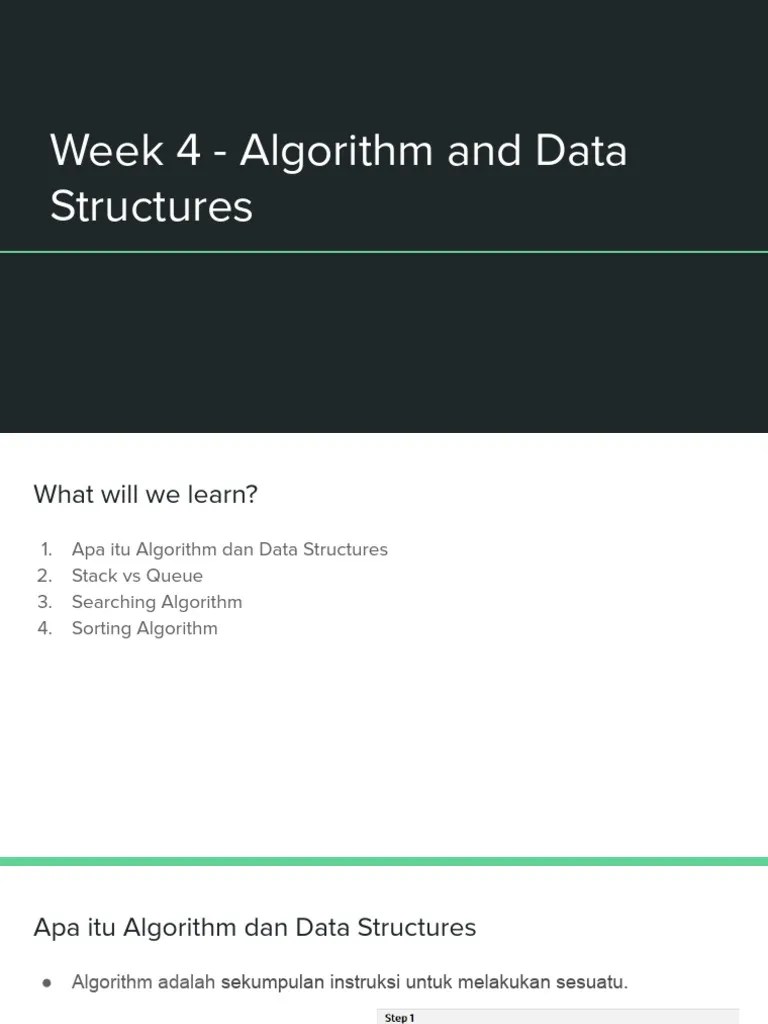 Week 4 - Algorithm And Data Structures | PDF