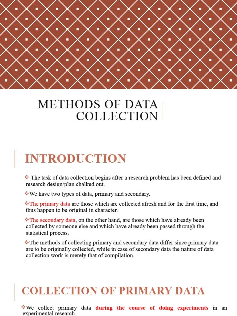 Methods Of Data Collection | PDF | Survey Methodology | Questionnaire