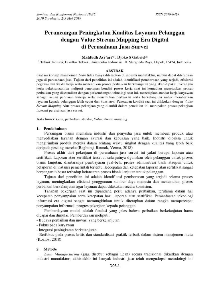 Value Stream Mapping Era Digital | PDF